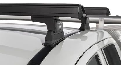 Kit de 2 barres de toit noires RHINO-RACK Heavy Duty, 1250 mm, pour Mitsubishi L200 Gen V, fixation Ditch Mount.