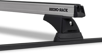 Kit de 2 barres de toit noires RHINO-RACK Heavy Duty 1250mm pour Isuzu D-max TF/R9 1988-2003, fixation Trackmount.