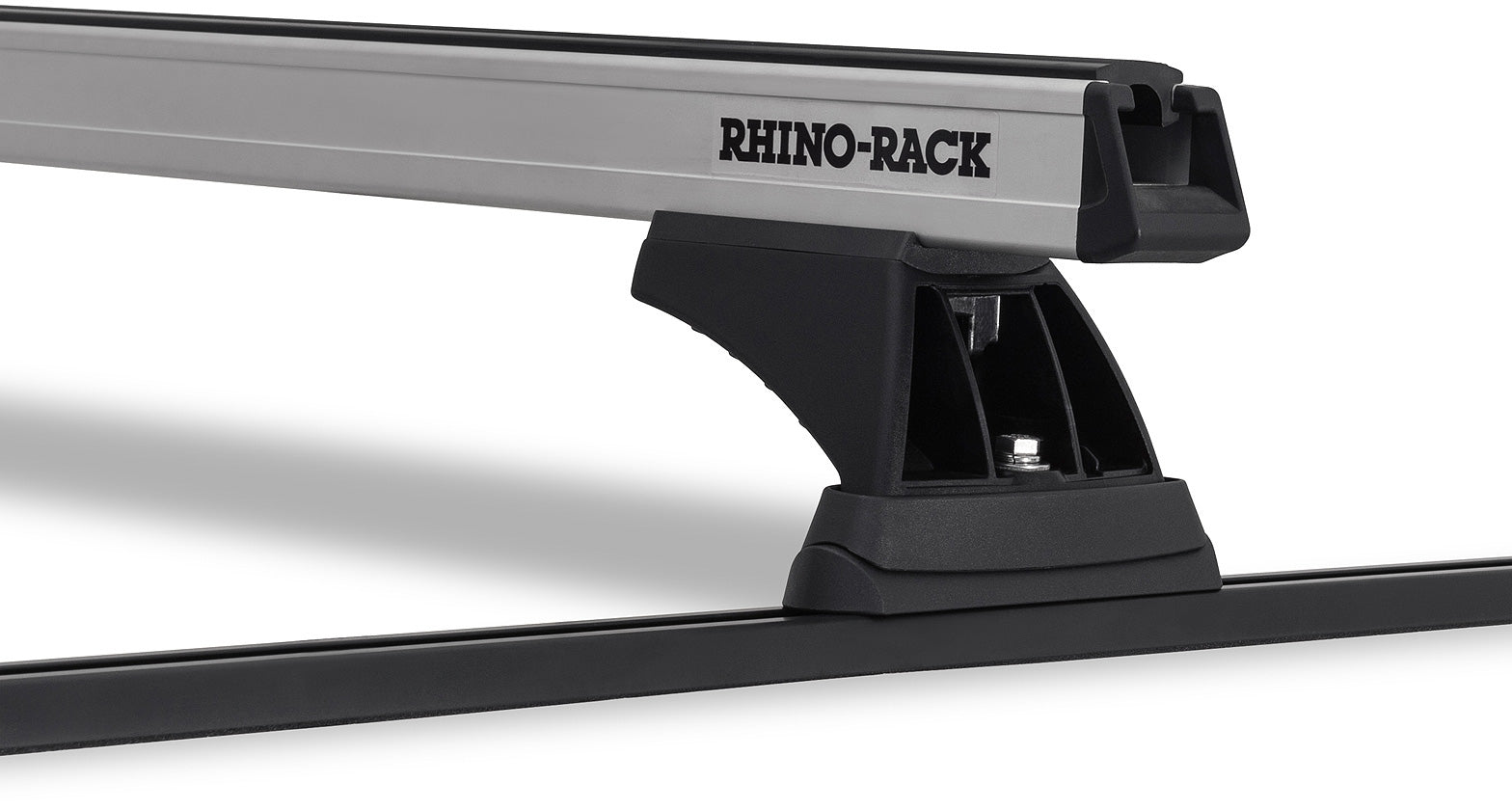 Kit de 2 barres de toit noires RHINO-RACK Heavy Duty 1250mm pour Isuzu D-Max TF/R9 1988-2003, rails robustes pour charges lourdes.