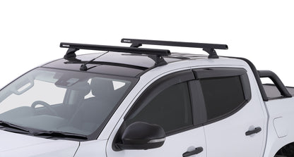 Kit de 2 barres de toit noires Heavy Duty RHINO-RACK pour Mitsubishi L200 Gen V 2015+, 1250 mm, fixation Trackmount.