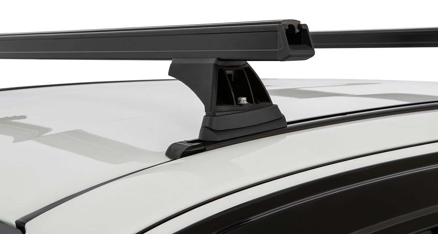 Kit de 2 barres de toit noires RHINO-RACK Heavy Duty, 1250mm, pour Toyota Hilux Revo 2015+ en position Trackmount.
