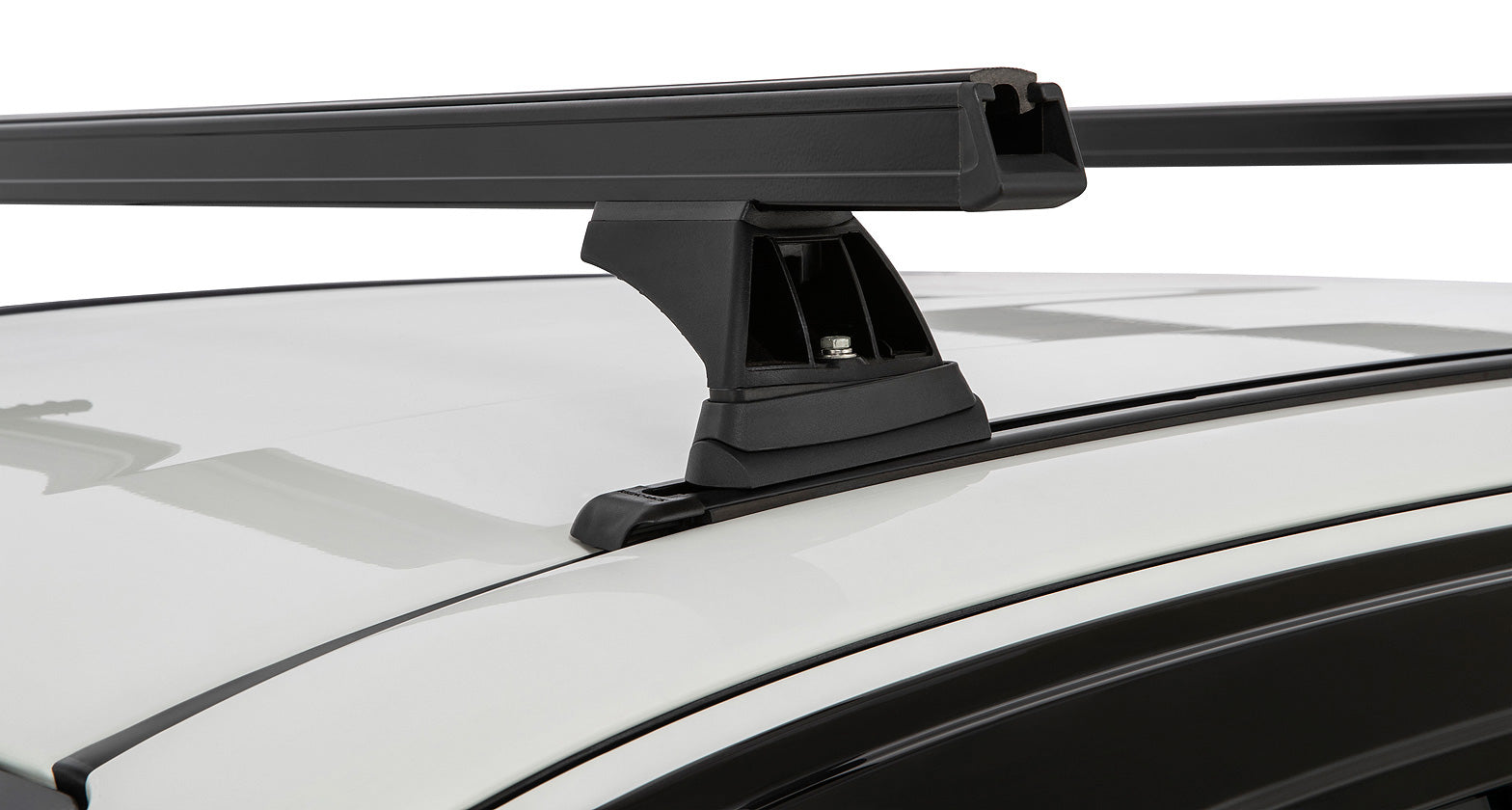 Kit de 2 barres de toit noires RHINO-RACK Heavy Duty, 1250mm, pour Toyota Hilux Revo 2015+ en position Trackmount.
