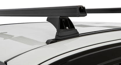 Kit de 2 barres de toit noires RHINO-RACK Heavy Duty, 1250mm, pour Toyota Hilux Revo 2015+ en position Trackmount.