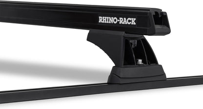 Kit de 2 barres de toit noires Heavy Duty RHINO-RACK pour Toyota Hilux Revo 2015+, 1250mm, fixation Trackmount.