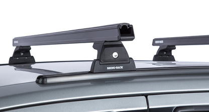 Kit de 2 barres de toit noires RHINO-RACK Heavy Duty pour Nissan Navara NP300 2015-2021, fixation Trackmount, longueur 1250mm.