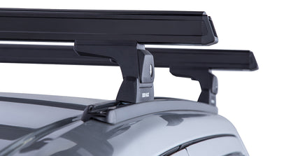 Kit 2 barres de toit noires RHINO-RACK Heavy Duty RLT600 pour Nissan Navara NP300 2015-2021, fixation Trackmount, 1250mm.