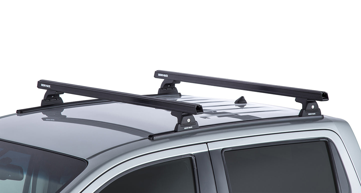 Kit de 2 barres de toit noires RHINO-RACK, 1250mm, pour Nissan Navara NP300 2015-2021, barres de toit robustes et durables.