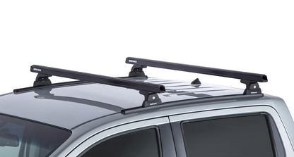 Kit de 2 barres de toit noires RHINO-RACK, 1250mm, pour Nissan Navara NP300 2015-2021, barres de toit robustes et durables.