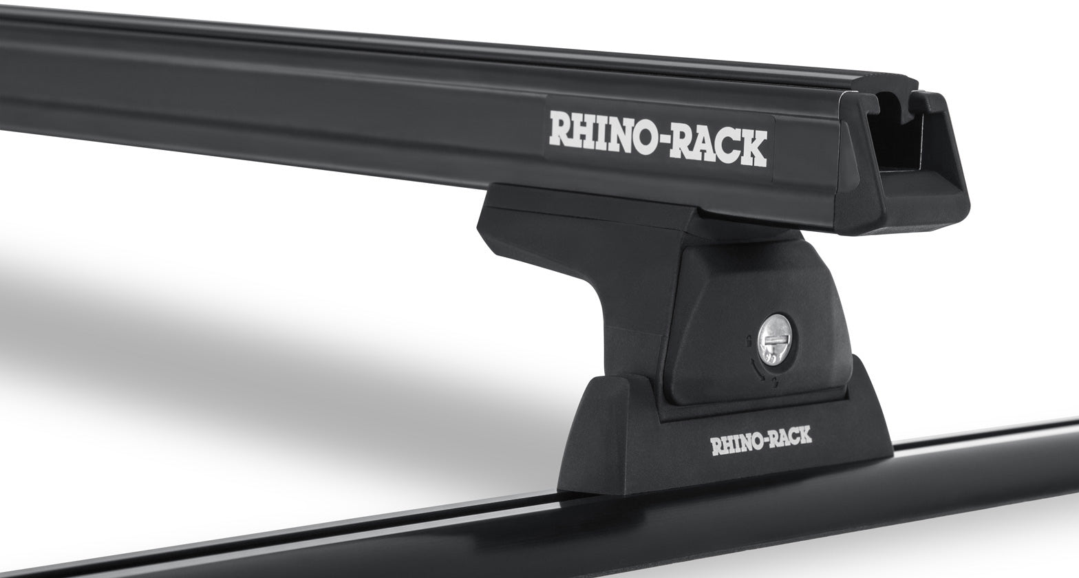 Kit de 2 barres de toit noires Heavy Duty RHINO-RACK pour Nissan Navara NP300 2015-2021, 1250mm, montage sur rails Trackmount.