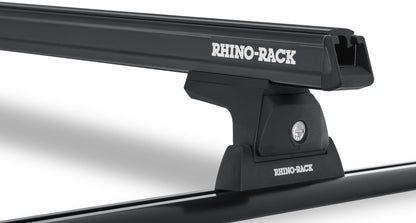 Kit de 2 barres de toit noires Heavy Duty RHINO-RACK pour Nissan Navara NP300 2015-2021, 1250mm, montage sur rails Trackmount.