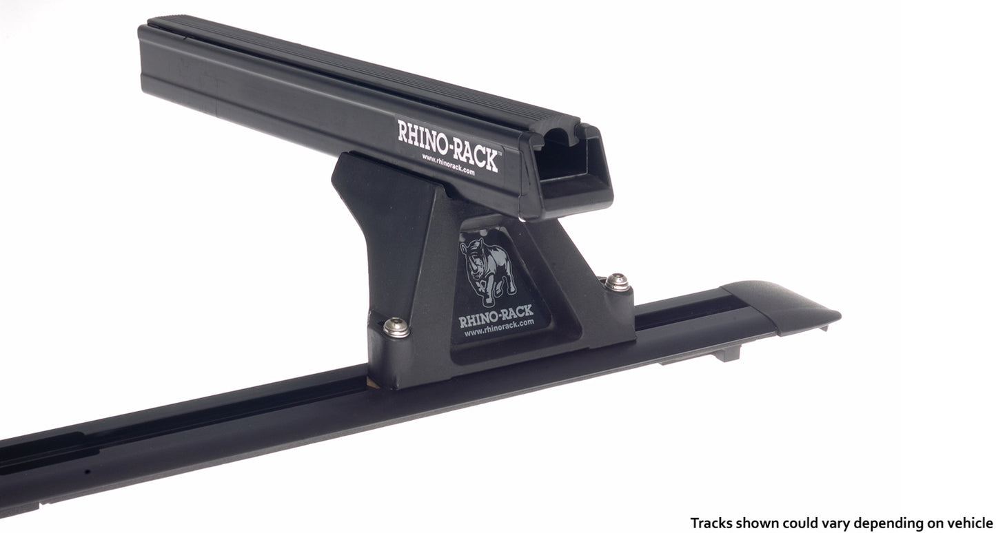 Kit de 2 barres de toit noires RHINO-RACK, 1250mm, pour Mitsubishi L200 ML/MN 2006-2015, robuste et durable.