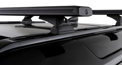 Kit de 2 barres de toit noires RHINO-RACK pour Land Rover Defender II 90 L663 2021+, 1260mm, fixation robuste.