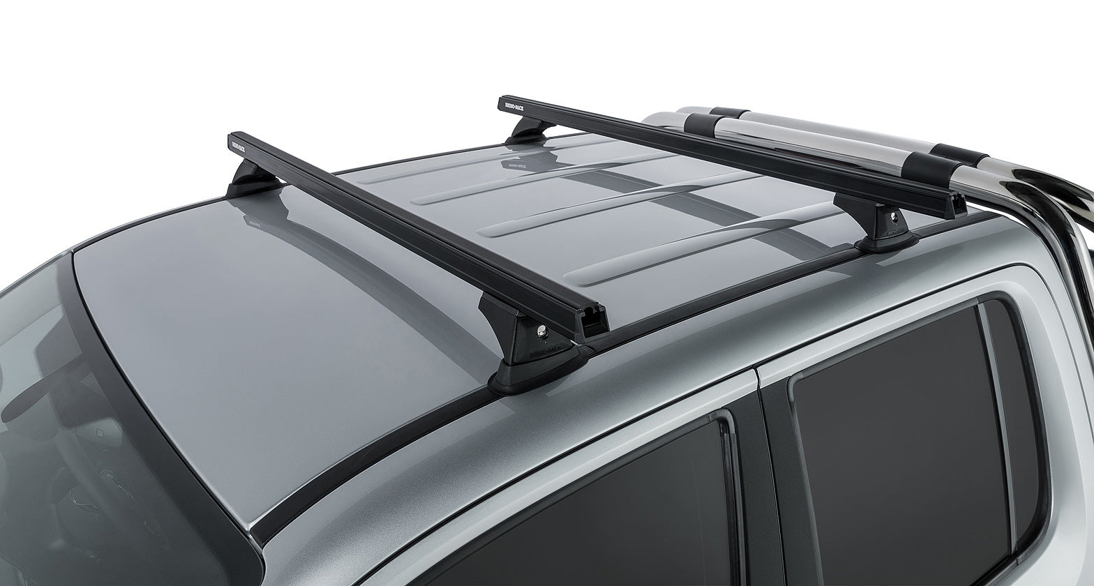 Kit de 2 barres de toit noires RHINO-RACK pour Volkswagen Amarok 2011-2023, avec pieds Heavy Duty, longueur 1375mm.