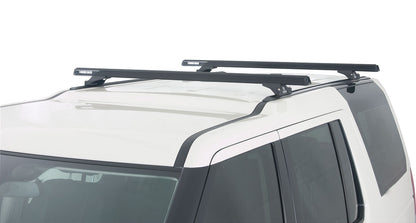 Kit de 2 barres de toit noires RHINO-RACK Heavy Duty pour Land Rover Discovery 3 et 4, 1375mm, fixation Trackmount.