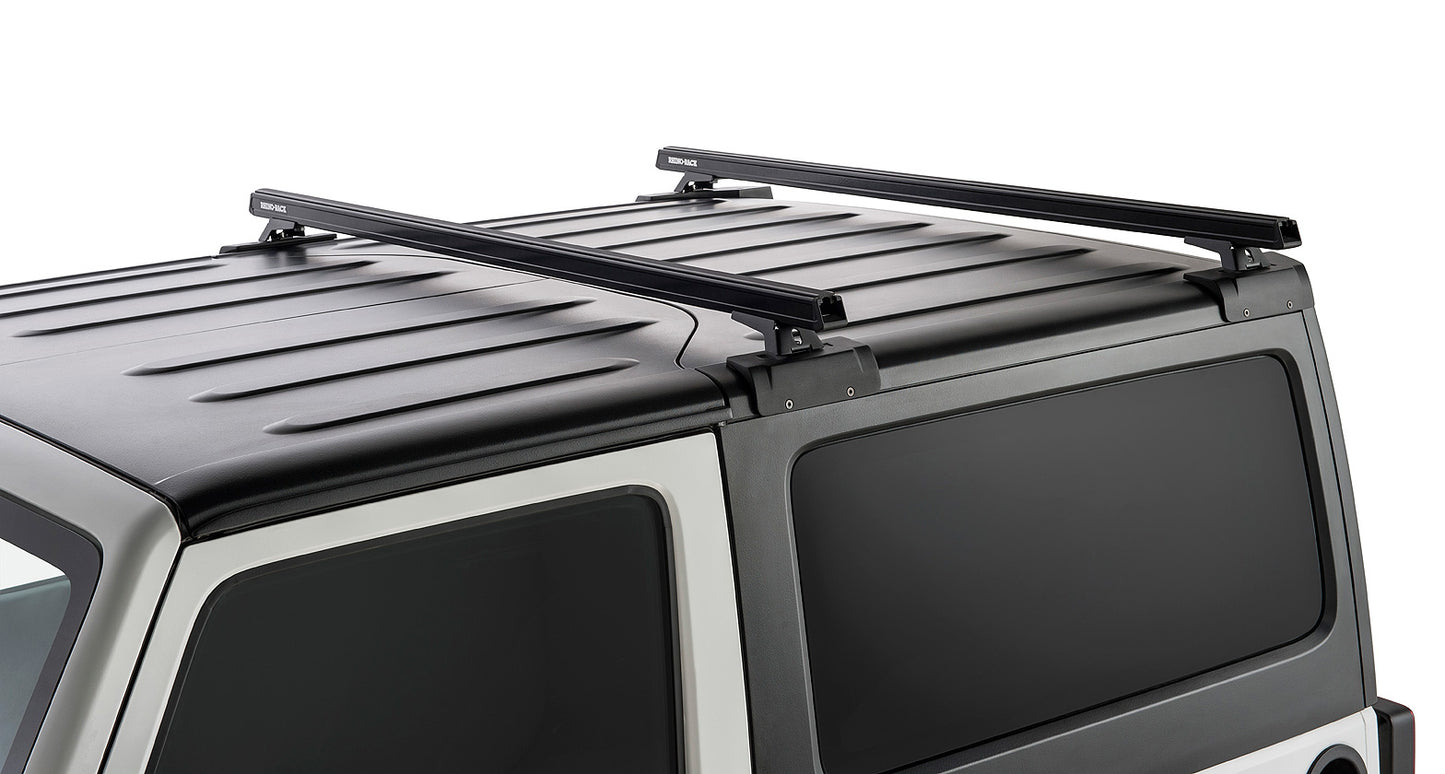 Kit de 2 barres de toit noires de 1500mm pour Jeep Wrangler JK 2011-2019, robuste et compatible avec RHINO-RACK.