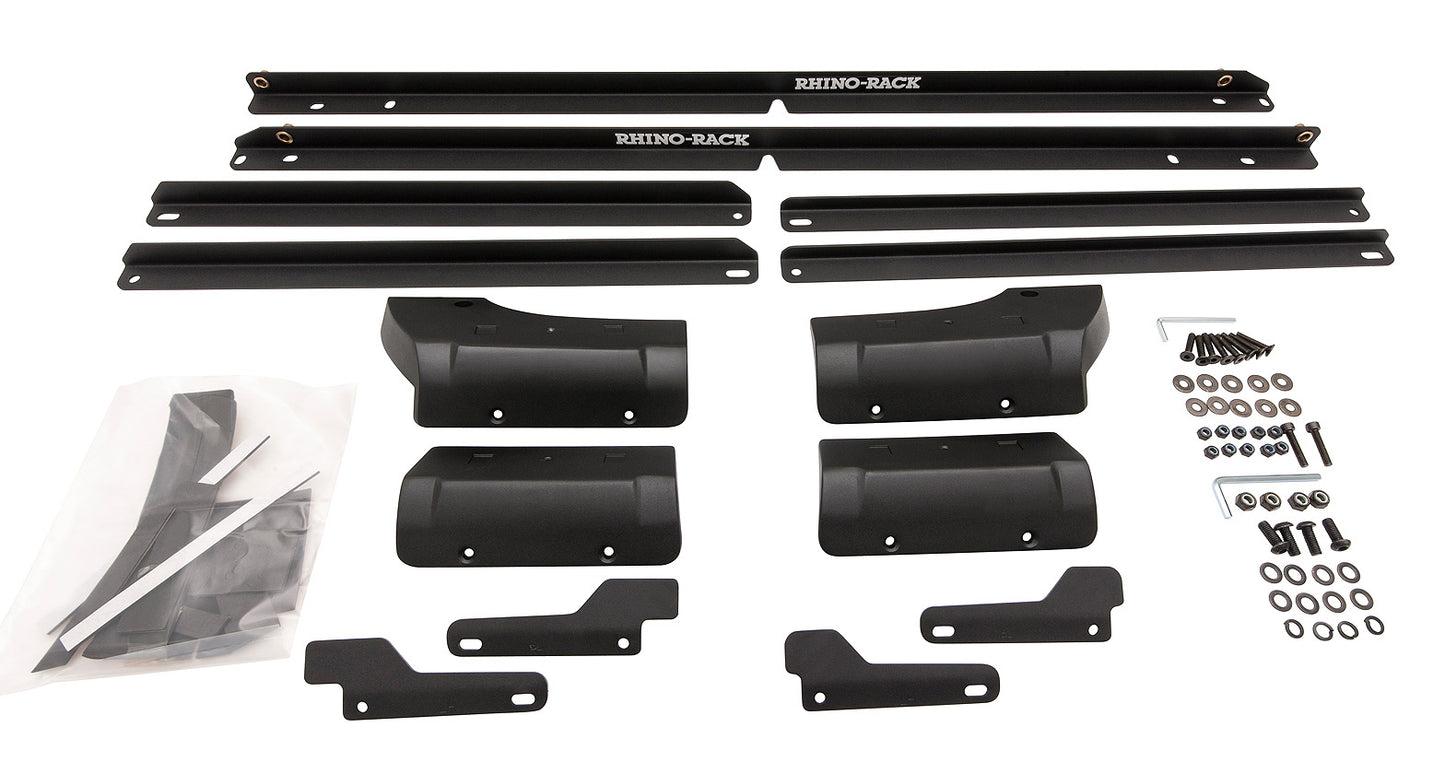 Kit de 2 barres de toit noires de 1500mm pour Jeep Wrangler JK 2011-2019, robuste, de marque RHINO-RACK, fixation solide.