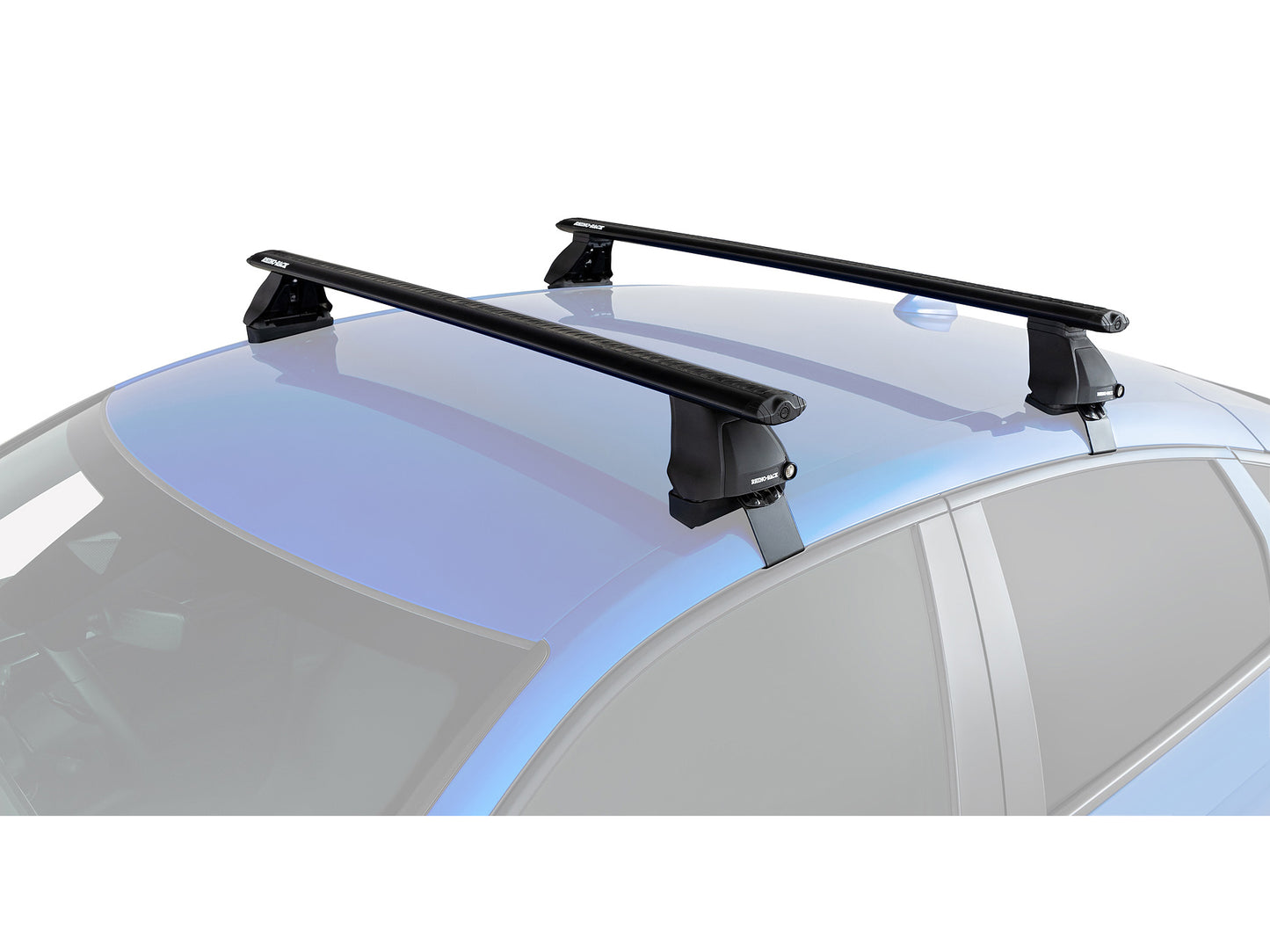 Kit 2 barres de toit Rhino-Rack Sportz de 1180mm pour Honda Civic 11e génération, montées sur le toit.
