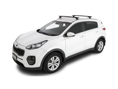 Deux barres de toit Rhino-Rack Sportz de 1180mm pour Honda HR-V et Kia Sportage 2015-2022, installées sur un véhicule.