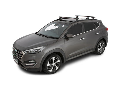 Kit de 2 barres de toit Rhino-Rack Sportz 1180mm pour Hyundai Tucson 2016-2021, fixation solide pour transport sécurisé.