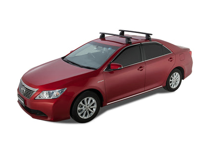 Kit 2 barres de toit Rhino-Rack Sportz 1180mm pour Toyota Camry ASV50R 2011-2017, vue des barres installées sur le toit.