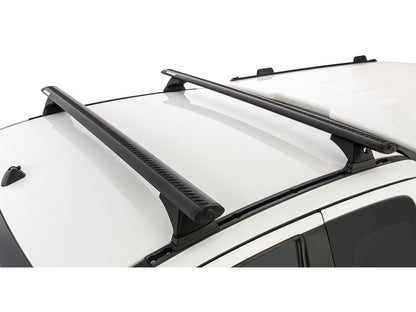 Kit 2 barres de toit Rhino-Rack Sportz 1260mm pour Ford Ranger T6 T7 T8 Super Cab 2011-2022, vue de face.