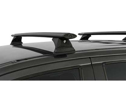 Kit 2 barres de toit RHINO-RACK Sportz 1260mm pour Ford Ranger T6 à T8 Raptor Double Cab 2011-2022, vue de face.