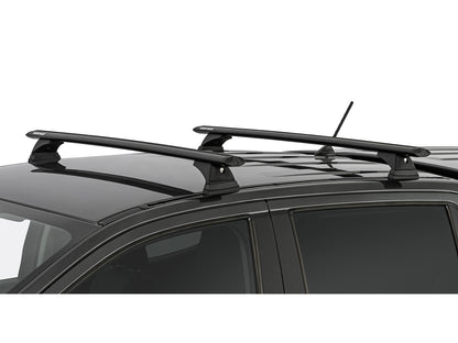 Kit de 2 barres de toit RHINO-RACK Sportz 1260mm pour Ford Ranger T6-T8 Raptor Double Cab 2011-2022, vue des barres installées.