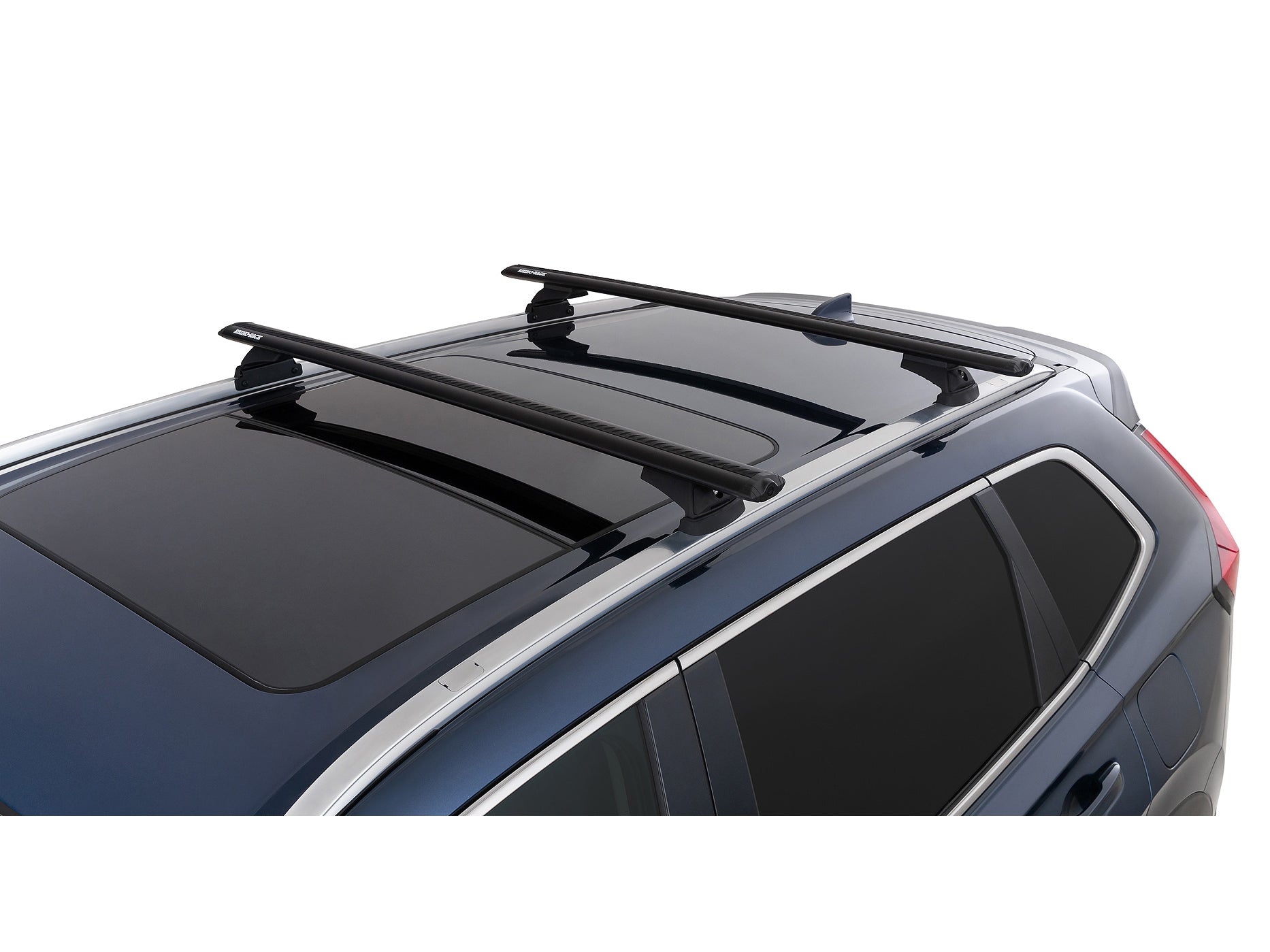 Kit de 2 barres de toit RHINO-RACK Sportz 1260mm pour Honda CR-V 5e génération (2017-2023), vues des barres installées.
