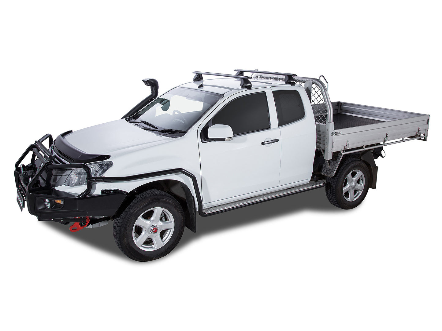 Kit de 2 barres de toit Rhino-Rack Sportz 1260mm pour Isuzu D-Max Double Cab 2012-2020, fixation solide et robuste.