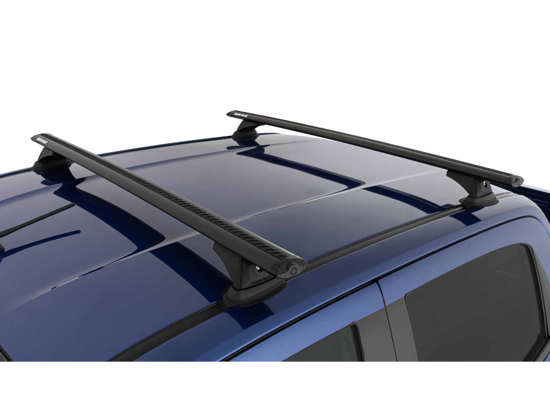 Kit de 2 barres de toit RHINO-RACK Sportz 1260mm pour Isuzu D-Max Double Cab 2012, vue en gros plan.