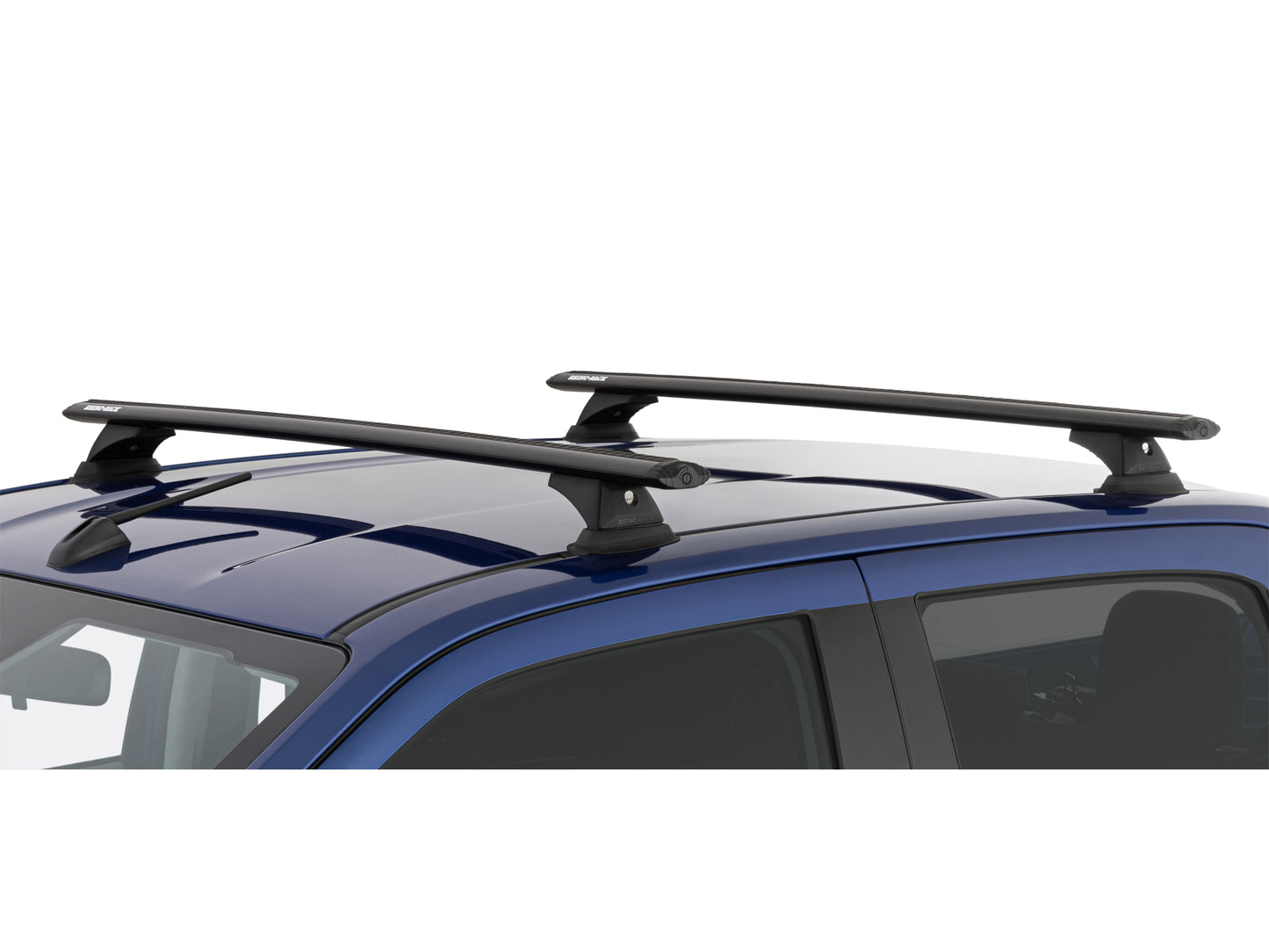 Kit de 2 barres de toit RHINO-RACK Sportz 1260mm pour Isuzu D-Max Double Cab 2012, fixation solide sur le toit du véhicule.