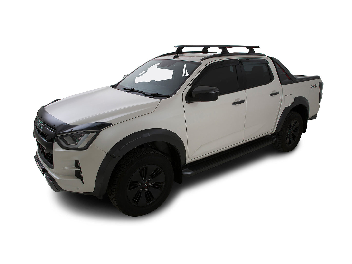 Kit 2 barres de toit RHINO RACK Sportz 1260mm pour Isuzu D-Max X-Terrain Double Cab, rails de toit affleurants 2020+