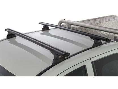 Kit 2 barres de toit Rhino-Rack Sportz 1260mm pour Mitsubishi L200 Double et Extra Cab 2015-2024, vue des barres installées.