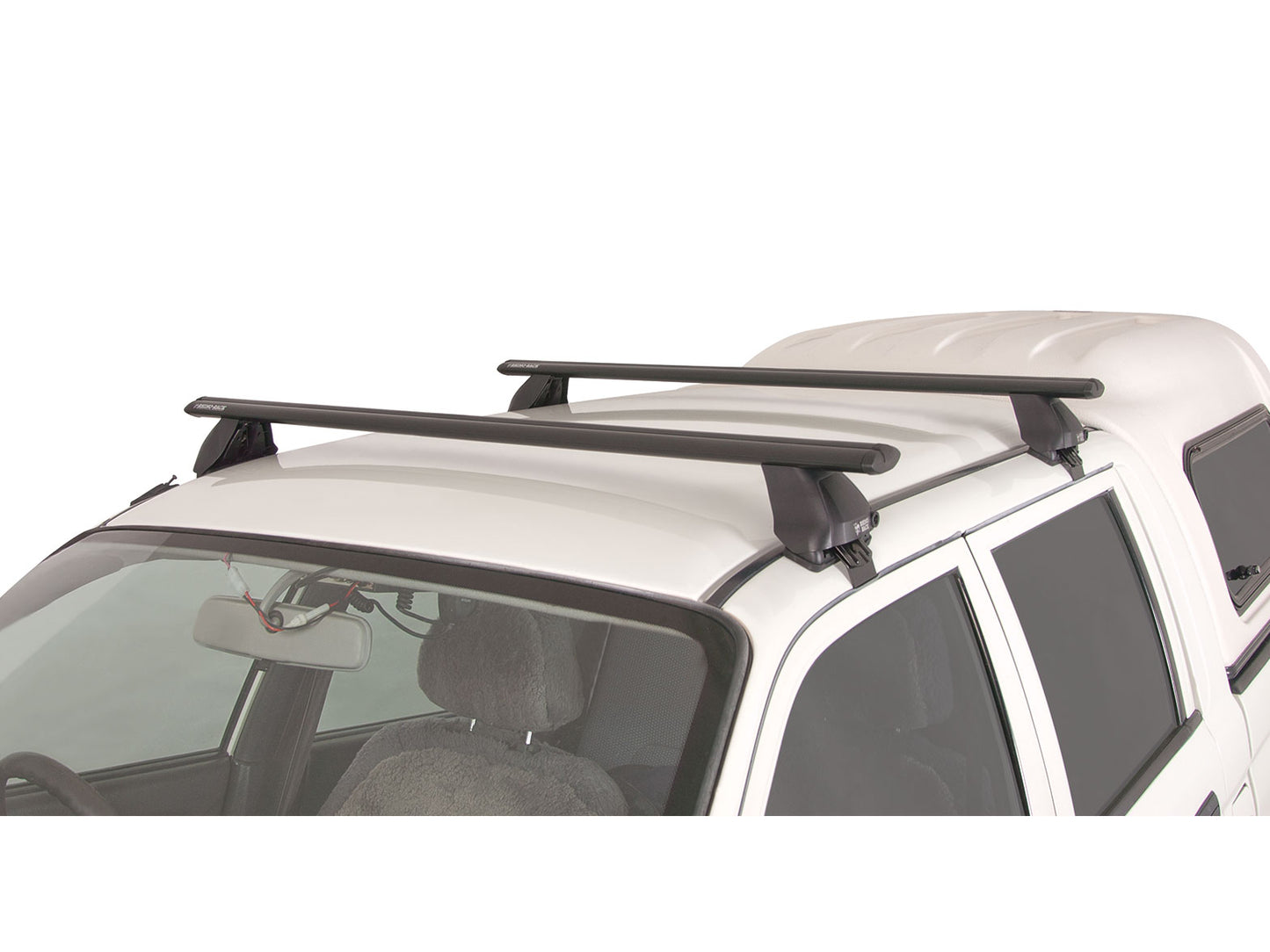 Kit 2 barres de toit Rhyno-Rack Sportz 1260mm pour Mitsubishi L200 K74 Double Cab 1996-2006, vue des barres installées.