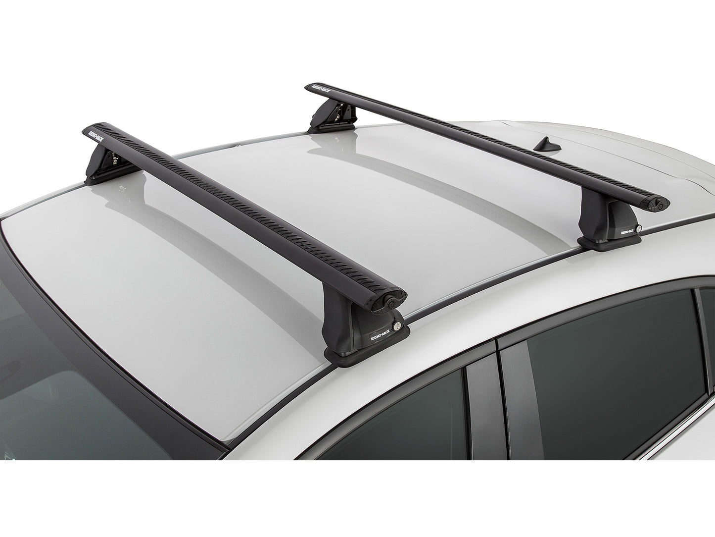 Kit 2 barres de toit RHINO-RACK Sportz 1260mm pour Subaru Tribeca 2006-2014, vues des barres de toit installées sur le véhicule.