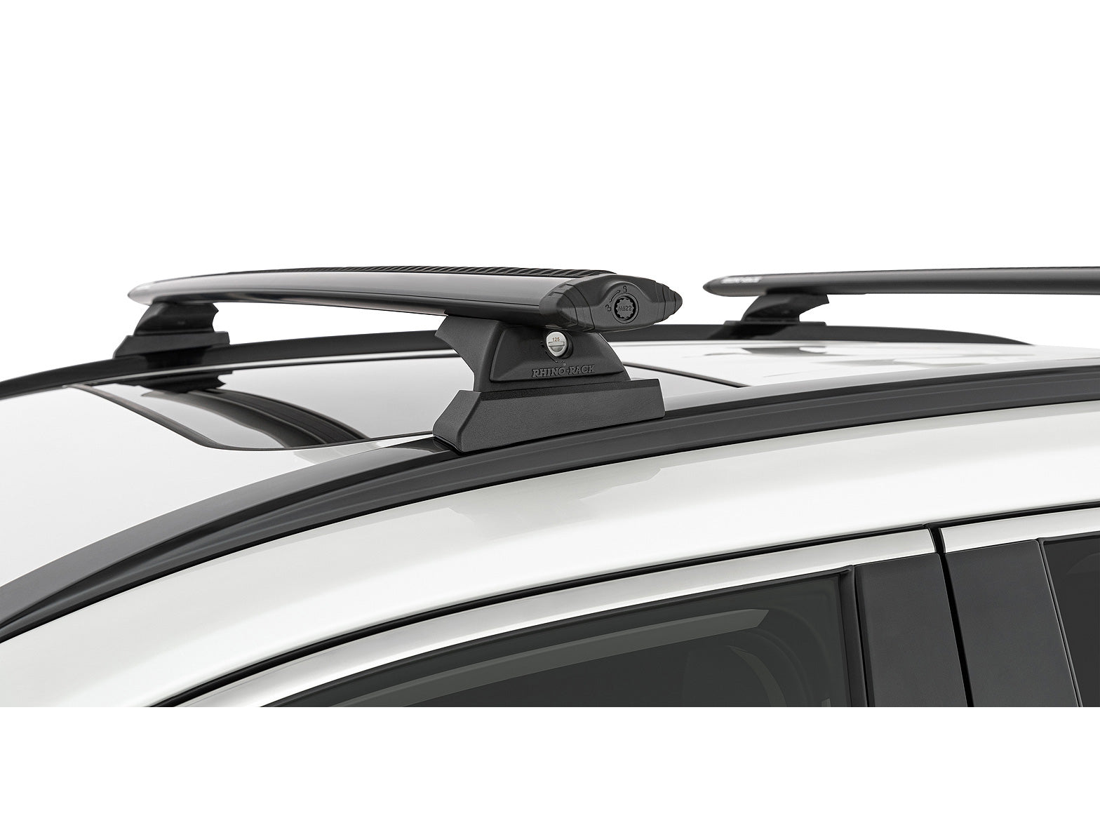 Kit de 2 barres de toit Rhino-Rack Sportz 1260mm pour Toyota RAV4 2019+, fixation solide pour coffre de toit.