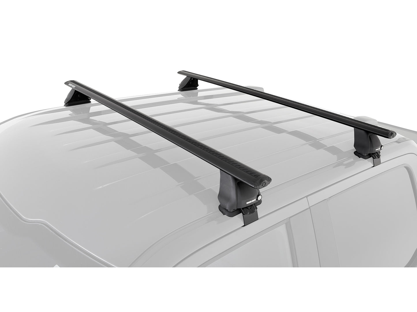 Kit de 2 barres de toit Rhino-Rack Sportz 1500mm pour Ford F150 Super Cab 2015+, vue des barres de toit installées sur le véhicule.