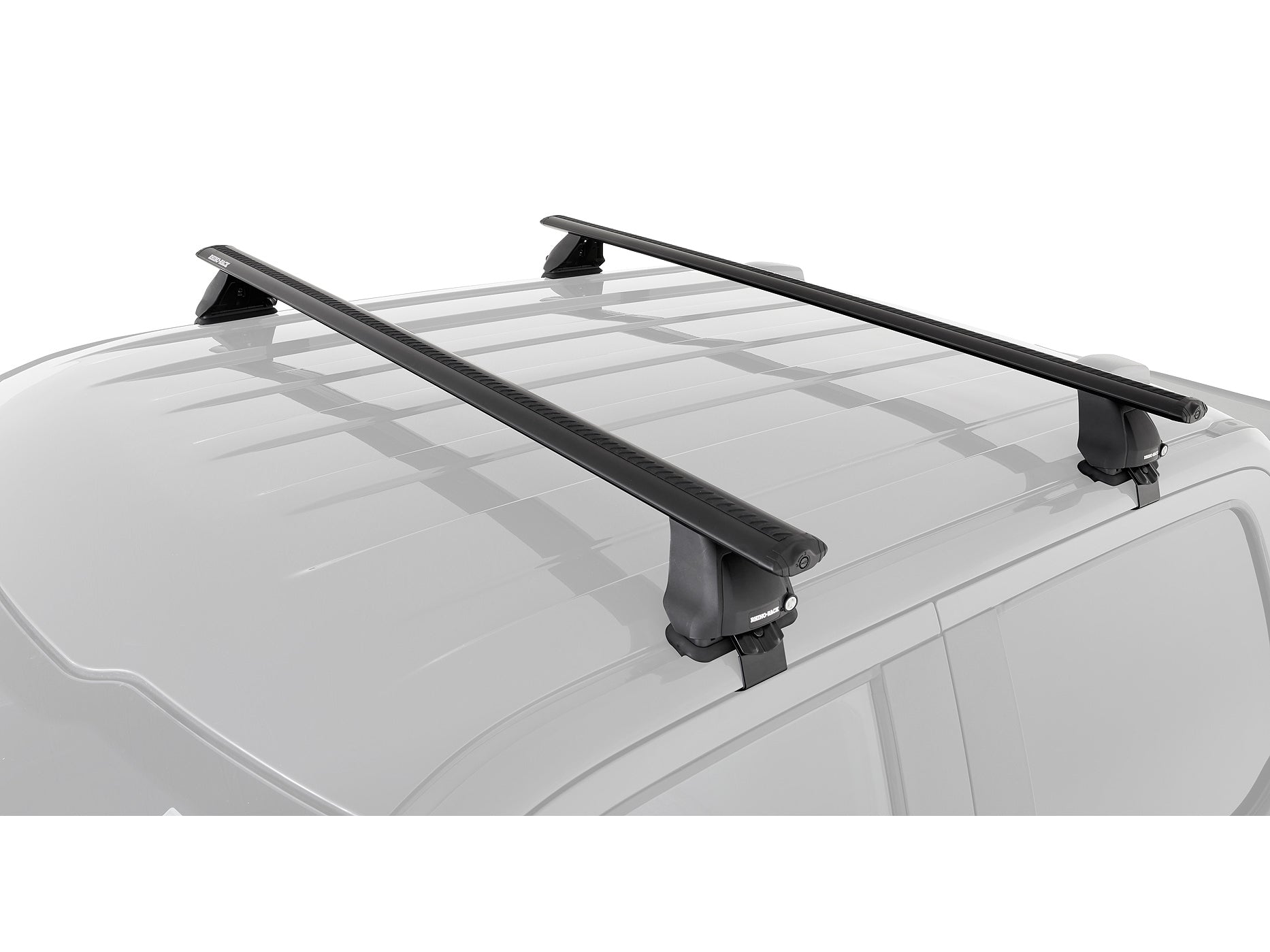 Kit de 2 barres de toit Rhino-Rack Sportz 1500mm pour Ford F150 Super Cab 2015+, vue des barres de toit installées sur le véhicule.