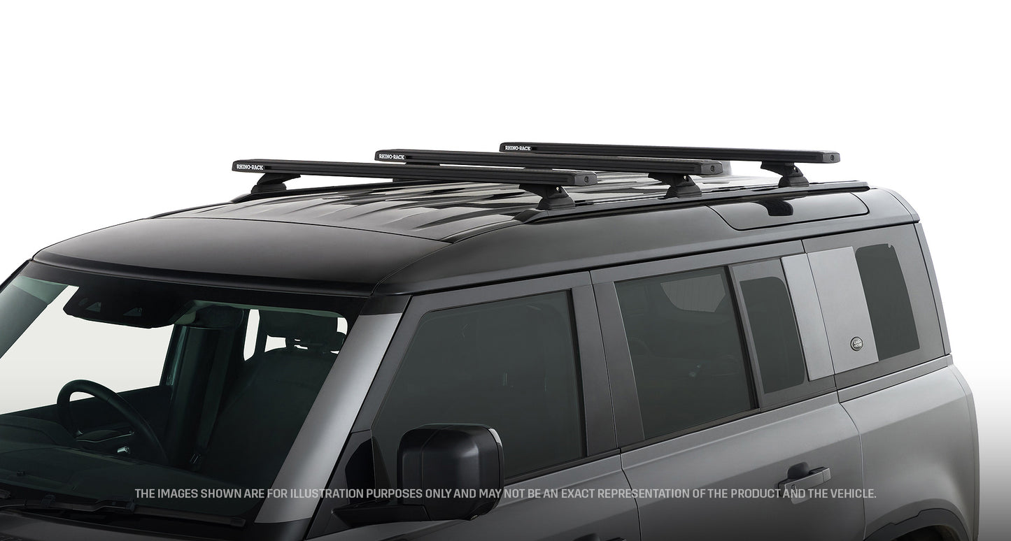 Kit de 3 barres de toit RHINO-RACK pour Land Rover Defender II 110 L663 2020+, longueur 1260 mm, système Reconn-Deck.