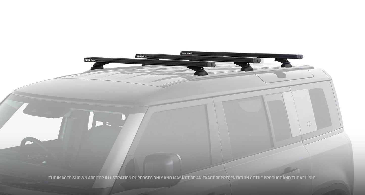 Kit de 3 barres de toit RHINO-RACK pour Land Rover Defender II 110 L663 2020+, longueur 1260 mm, système Reconn-Deck.