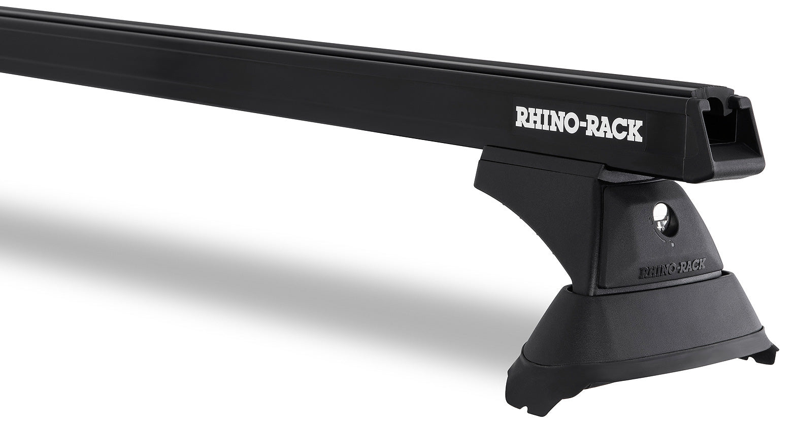 Kit de 3 barres de toit noires Heavy Duty RHINO-RACK pour Toyota Hiace Gen VI 2019+ avec pieds, longueur 1650 mm.