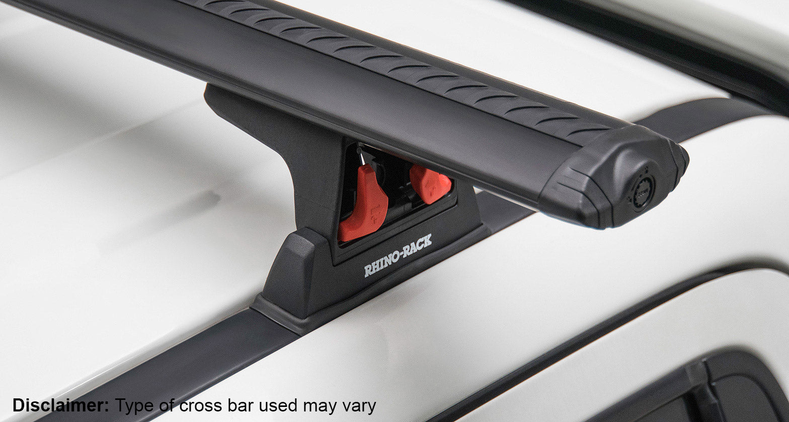 Kit de 3 barres de toit noires de 1650mm, robuste, avec pieds Ditch Mount pour Iveco Daily H1 2015+ de RHINO-RACK.