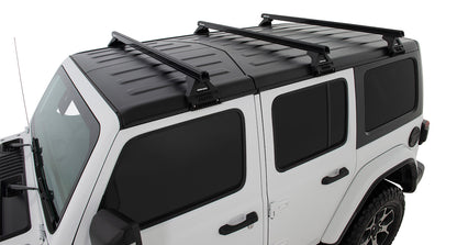 Kit de 3 barres de toit noires Heavy Duty de 1500mm avec pieds pour Jeep Wrangler JL 2019+ de la marque RHINO-RACK.