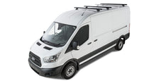 Kit de 3 barres de toit noires Heavy Duty de 1800mm avec pieds pour Ford Transit 2014+ de la marque RHINO-RACK.