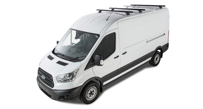 Kit de 3 barres de toit noires Heavy Duty de 1800mm avec pieds pour Ford Transit 2014+ de la marque RHINO-RACK.