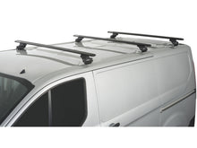 Kit 3 barres de toit Rhino-Rack Sportz 1500mm pour Ford Transit Custom Gen1 SWB 2014-2023, vue des barres installées.