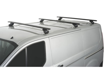 Kit 3 barres de toit Rhino-Rack Sportz 1500mm pour Ford Transit Custom Gen1 SWB 2014-2023, vue des barres installées.