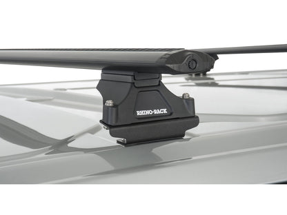 Kit 3 barres de toit Rhino-Rack Sportz 1500mm pour Ford Transit Custom Gen1 SWB 2014-2023, vue de face.