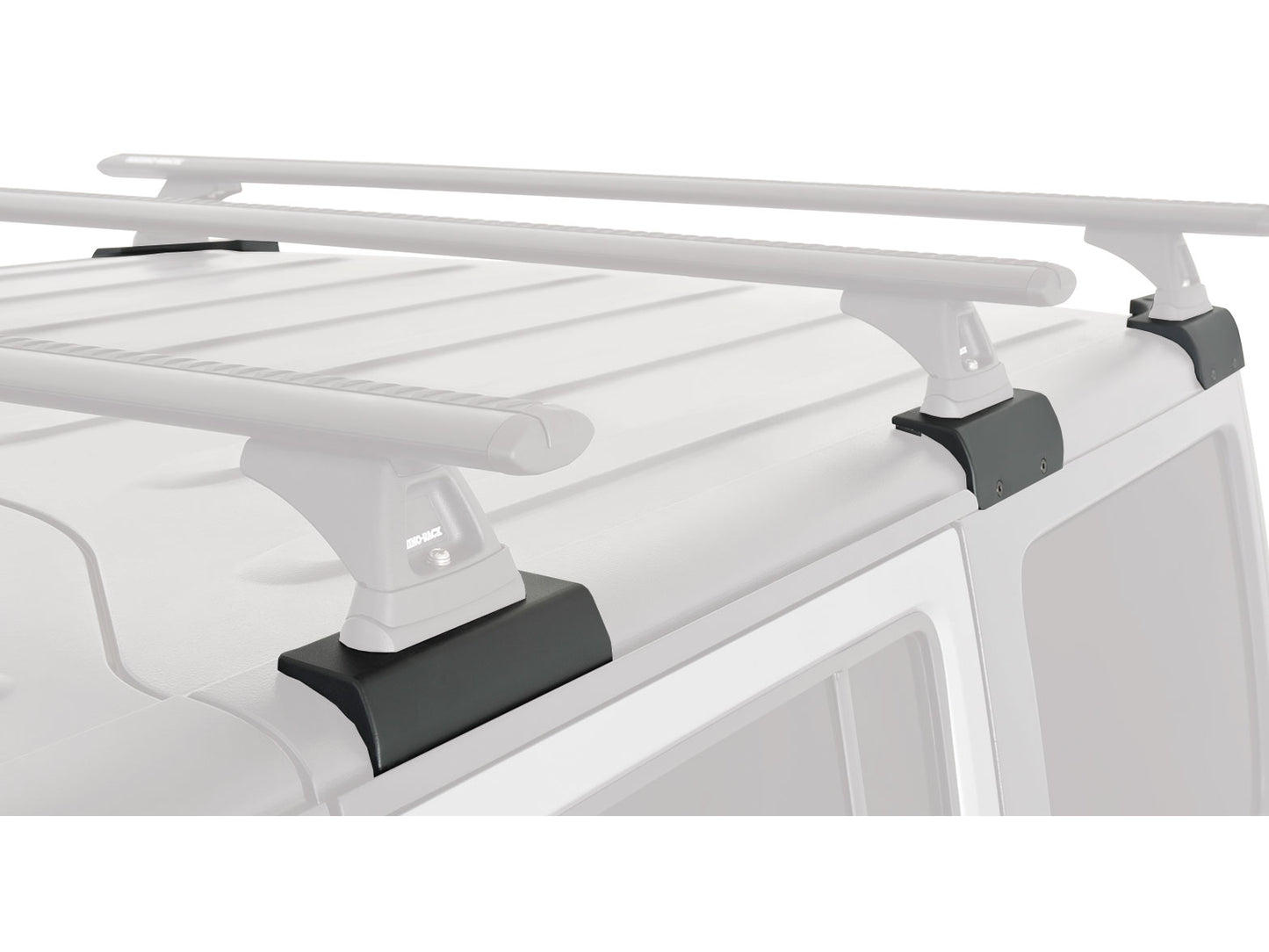 Kit de 3 barres de toit RHINO-RACK Sportz 1500mm pour Jeep Wrangler JK 2011-2019, fixation robuste et durable.