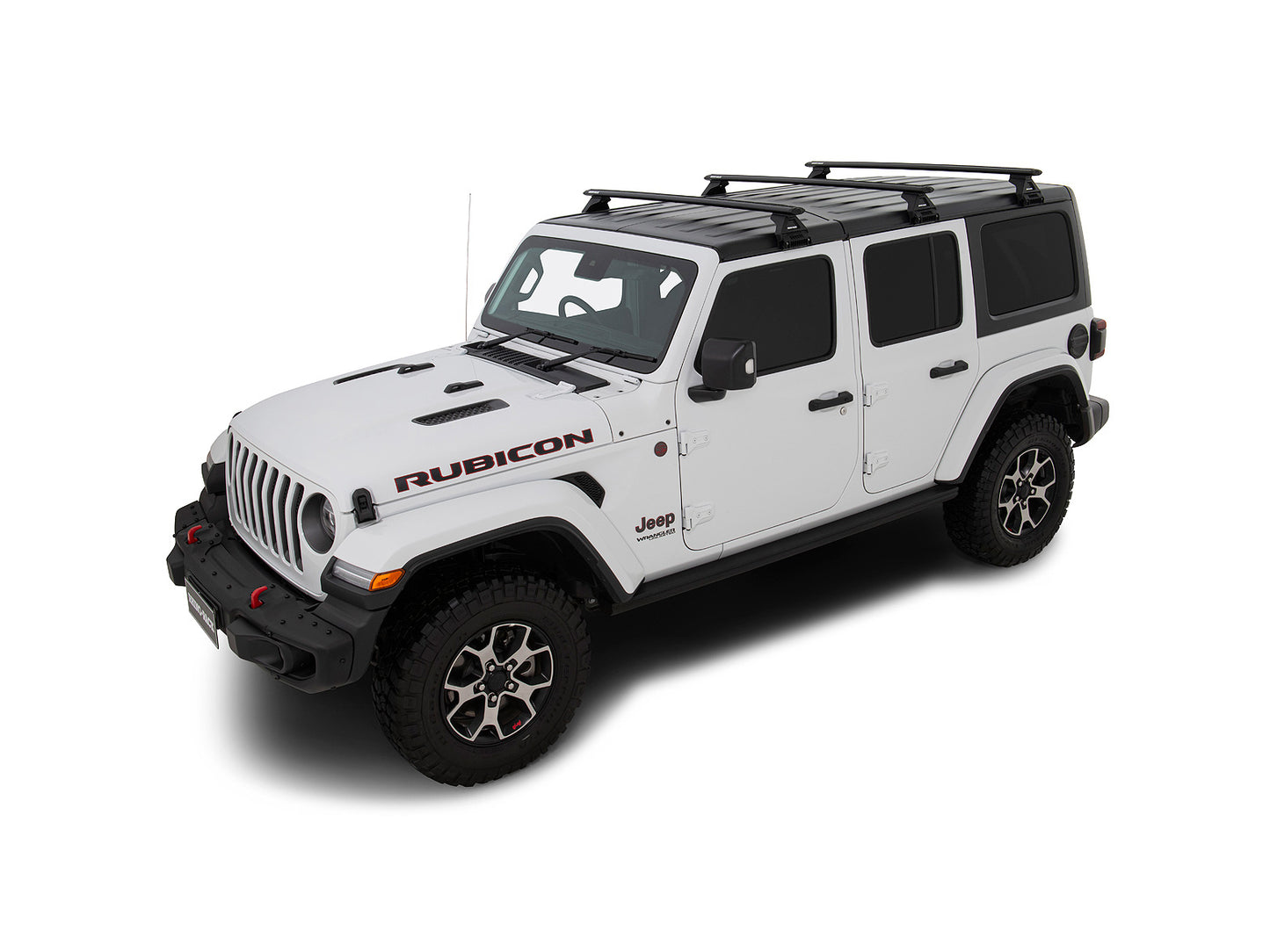 Kit de 3 barres de toit RHINO-RACK Sportz 1500mm pour Jeep Wrangler JL 2019+, montées sur le véhicule.